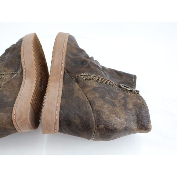 Sofft Womens Siri Ankle Boots Booties Wedge Heel Ruched Green Camouflage 8M - Picture 7 of 12